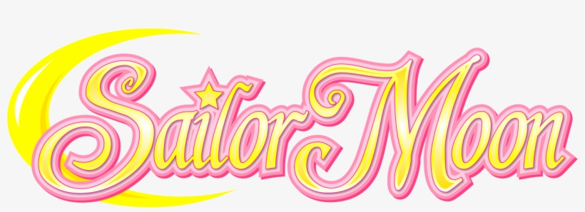 Sailor Moon logo all in yellow, with pink outlines