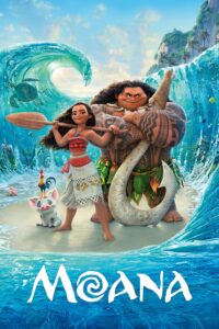 Movie poster of Moana, that features both Moana and Maui.