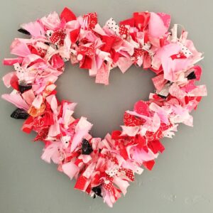 fabric heart wreath