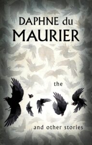 The Birds by Daphne du Maurier short story collection cover. Birds is spelt out by black birds and their wings.